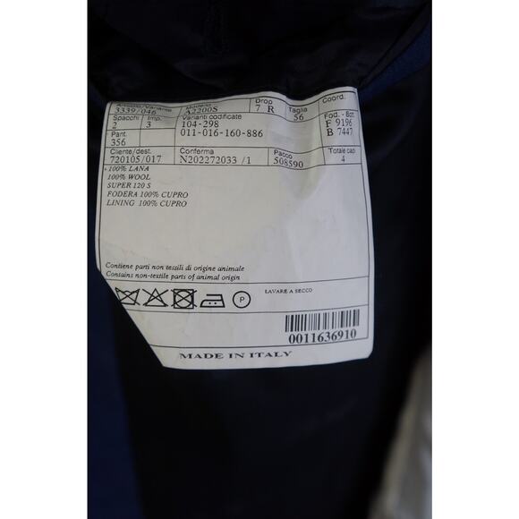 BELVEST Italy Suit Men's 46R 40x30 Striped Flannel Super 120's Wool Dual Vents - Picture 9 of 15